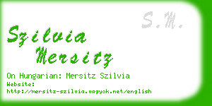 szilvia mersitz business card